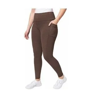 Mondetta Women's Midweight High Waisted Leggings - Garment Wash Comfort With Pockets